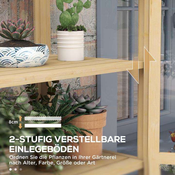 Image du produit Outsunny Frühbeet Tannenholz, Acryl Naturholz