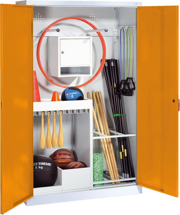 Actual product image C+P Sports equipment cabinet (HxWxD 195x120x50 cm, with solid sheet metal hinged doors, type 1)
