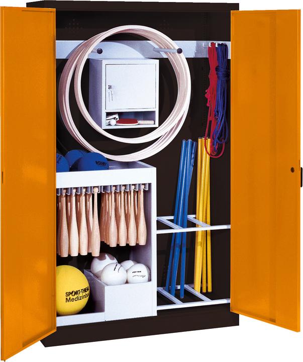 Immagine prodotto C+P Armadio per attrezzature sportive (HxLxP 195x120x50 cm, con ante a battente in lamiera piena, tipo