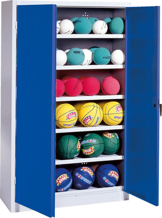 Image du produit C+P Armoire à balles (hxlxp : 195x120x50 cm, avec portes battantes en tôle pleine, type 3)