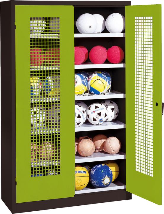 Actual product image C+P Ball cabinet (HxWxD: 195x120x50 cm, with perforated metal wing doors, type 3)