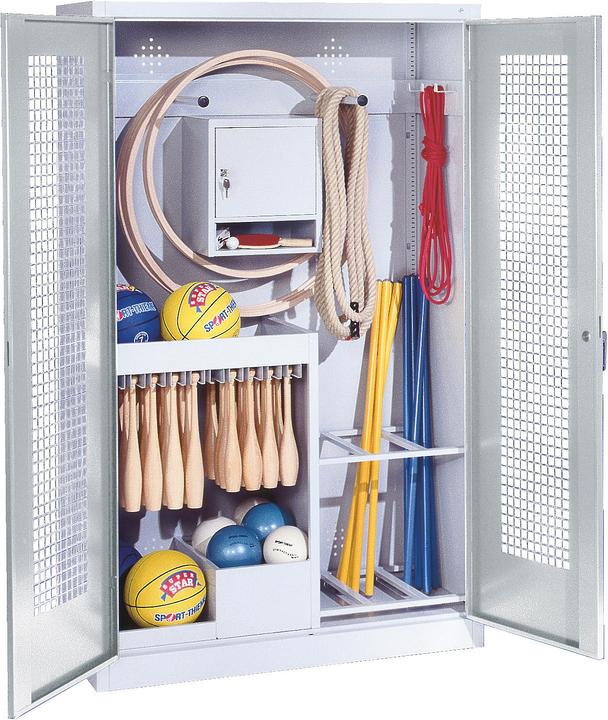 Immagine prodotto C+P Armadio per attrezzature sportive (HxLxP: 195x120x50 cm, con ante a battente in lamiera forata