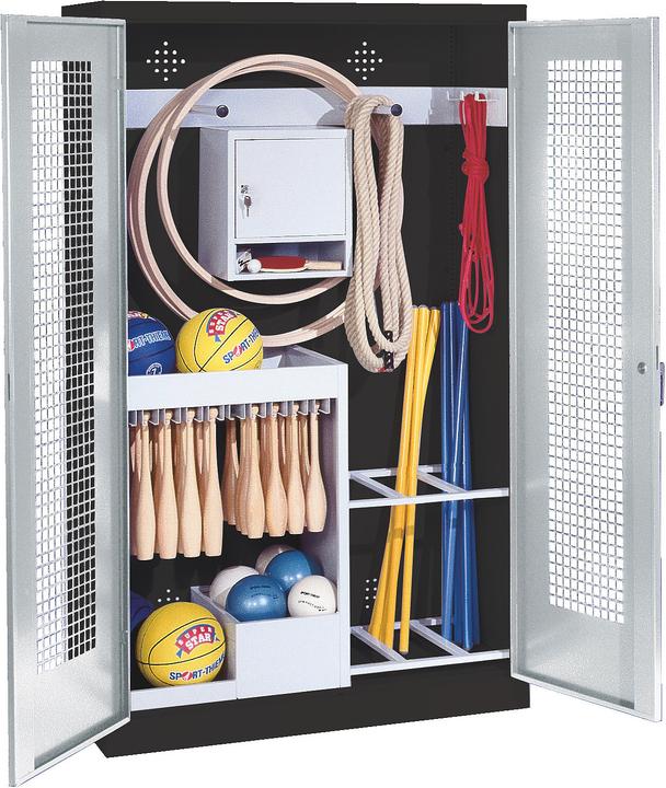 Immagine prodotto C+P Armadio per attrezzature sportive (HxLxP: 195x120x50 cm, con ante a battente in lamiera forata