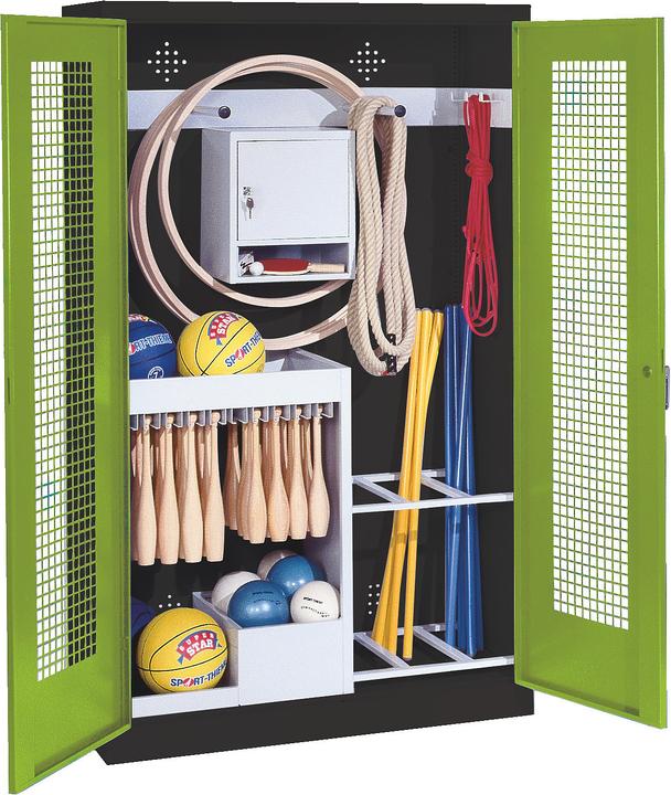 Immagine prodotto C+P Armadio per attrezzature sportive (HxLxP: 195x120x50 cm, con ante a battente in lamiera forata