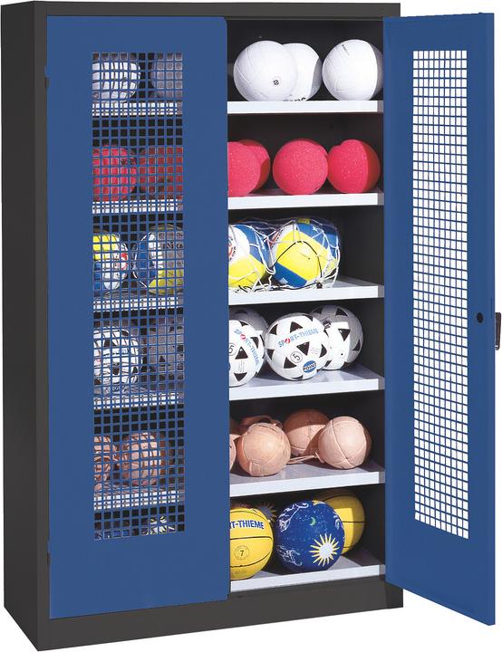 Produktbild C+P Ballschrank (HxBxT: 195x120x50 cm, mit Lochblech-Flügeltüren, Typ 3)