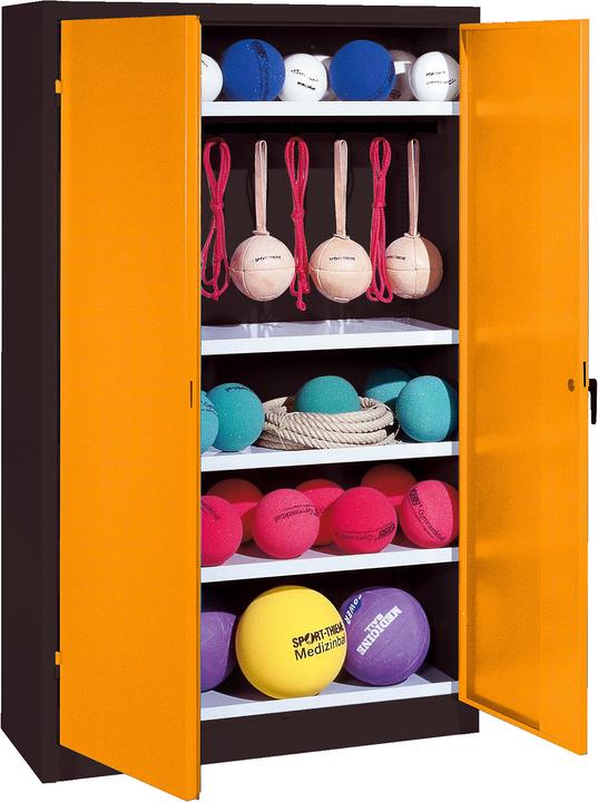 Actual product image C+P Sports equipment cabinet (HxWxD: 195x120x50 cm, with solid sheet metal hinged doors, type 2)