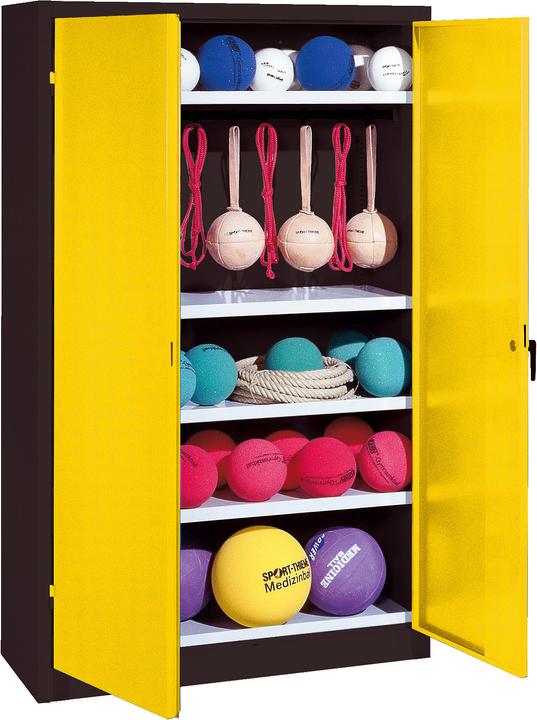 Actual product image C+P Sports equipment cabinet (HxWxD: 195x120x50 cm, with solid sheet metal hinged doors, type 2)