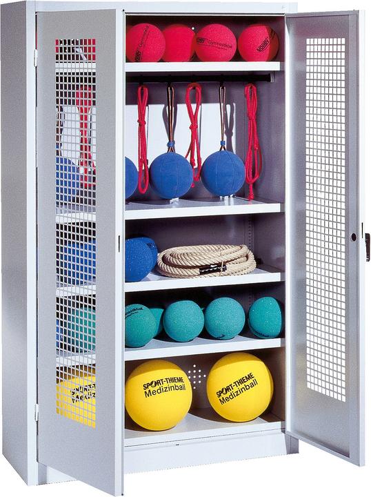 Immagine prodotto C+P Armadio per attrezzature sportive (HxLxP: 195x120x50 cm, con ante a battente in lamiera forata
