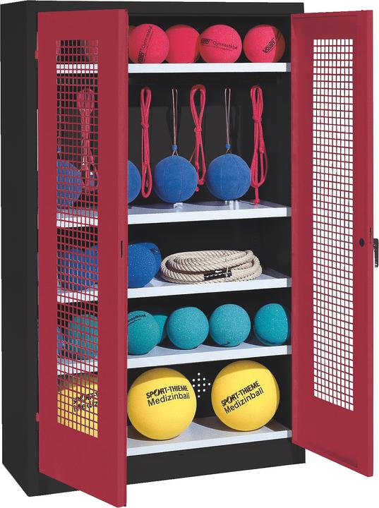 Immagine prodotto C+P Armadio per attrezzature sportive (HxLxP: 195x120x50 cm, con ante a battente in lamiera forata