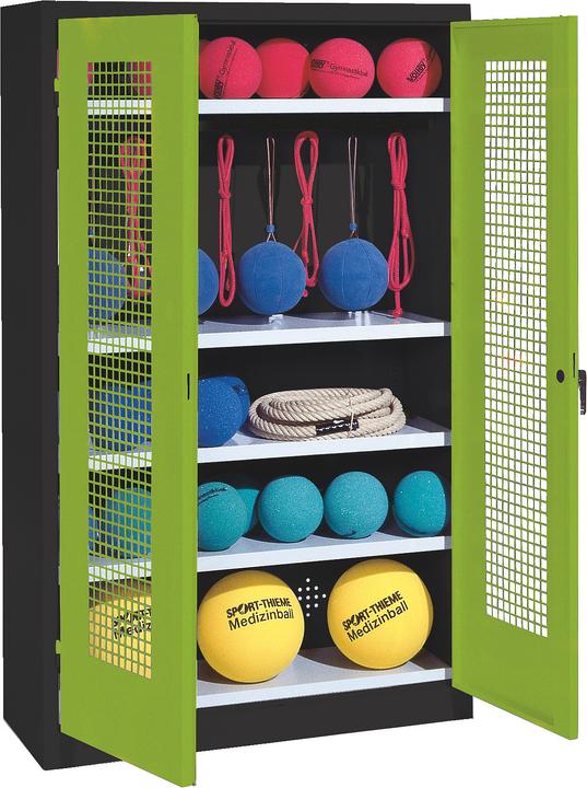 Immagine prodotto C+P Armadio per attrezzature sportive (HxLxP: 195x120x50 cm, con ante a battente in lamiera forata