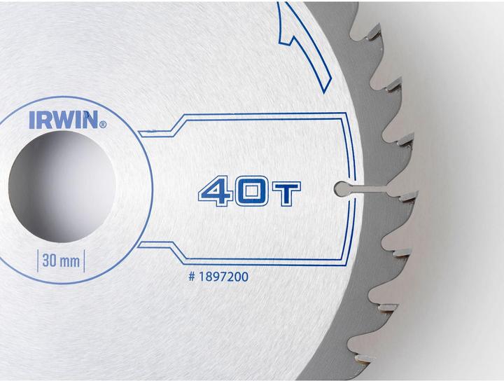 Produktbild Irwin IRW1897200 190 x 30 mm 40Teeth Kreissägeblatt mit ATB Mahlgrössen Zahn