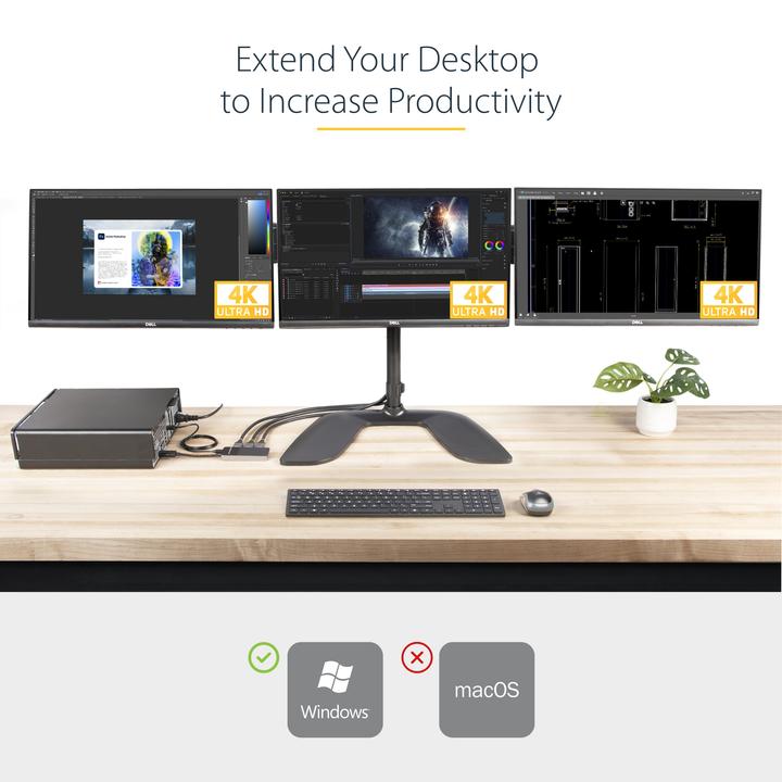 Image du produit StarTech Plate-forme portuaire DisplayPort 3 (USB-A, 3 ports)