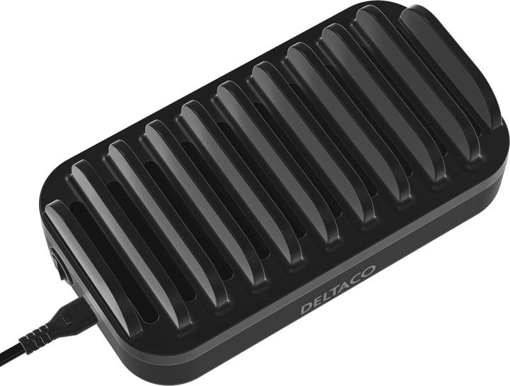 Actual product image Deltaco USB charging station, 20 W, total max 120 W - Black (12 W)