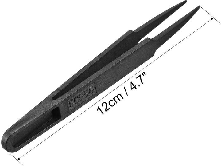 Actual product image PowerGuard ESD plastic precision tweezers rounded flat
