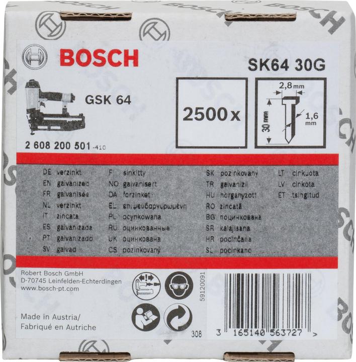 Productafbeelding Bosch Professional Zubehör Verzonken pen SK64 30G, 1,6 m