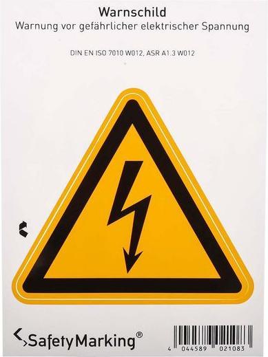 Actual product image BRW Warning sign Electrical voltage