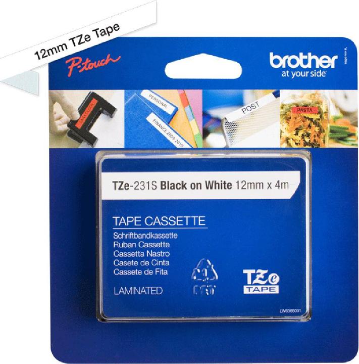 Immagine prodotto Brother TZe-231S (1.20 cm, Nero, Bianco)