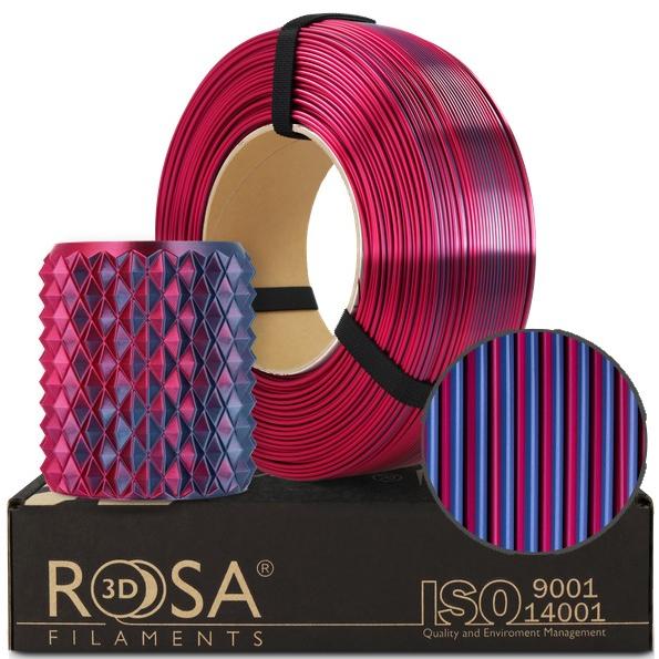 Rosa3D Filament ReFill PLA Magic Silk 1,75mm Midnight City 1kg (PLA, 1000 g), Filamenti stampa 3D, Nero