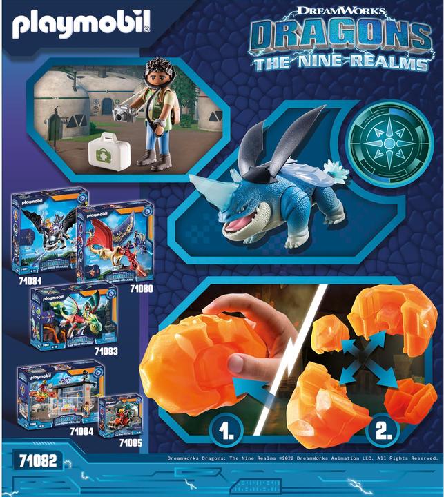 Actual product image Playmobil 71082 Dragons: The Nine Realms - Plowhorn & D'Angelo (71082, Playmobil Dragons)