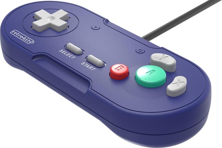 Produktbild retro-bit LegacyGC -langallinen peliohjain, lila, Gamecube / Wii (Wii)