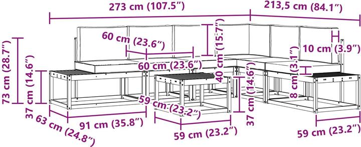 Produktbild vidaXL Sofa für draussen