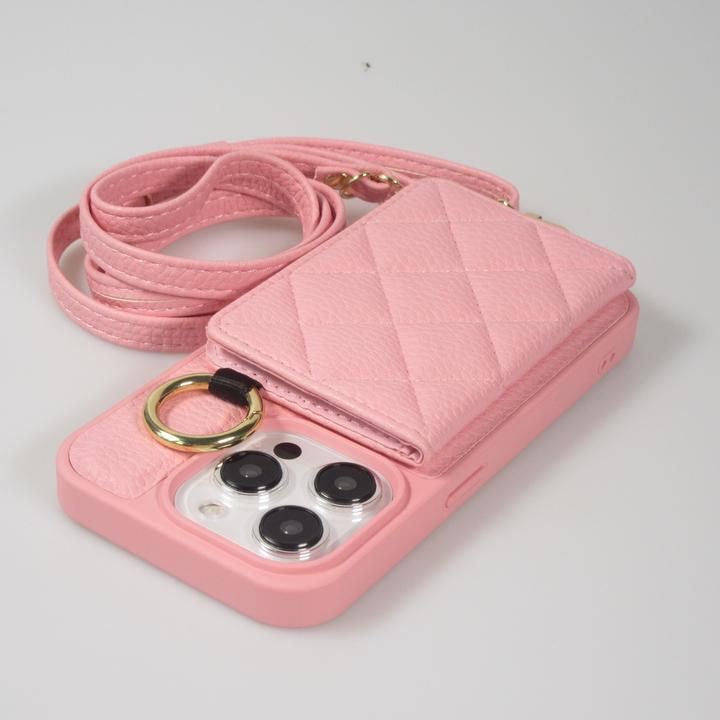 Image du produit PhoneLook Coque Cuir matelassé avec miroir et compartiment carte inclus grande lanière amovible (Apple iPhone 15 Pro)