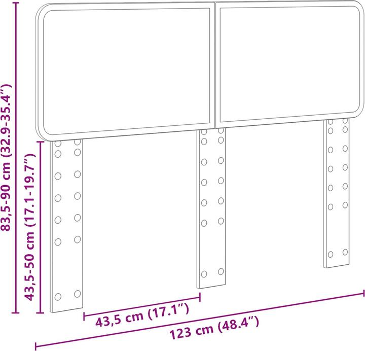 Image du produit vidaXL Kopfteil (3 x 123 x 90 cm)