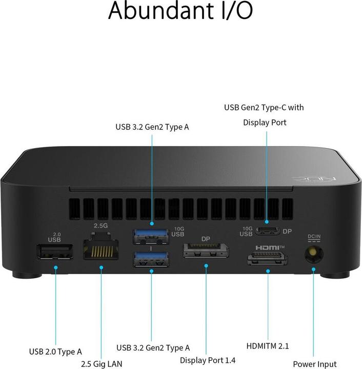 Image du produit ASUS NUC 14 Essential Kit RNUC14MNK9700002 EU Cord L6 (Intel N97)