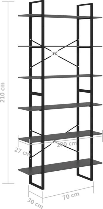 Immagine prodotto vidaXL Bücherregal (100 x 30 x 210 cm)