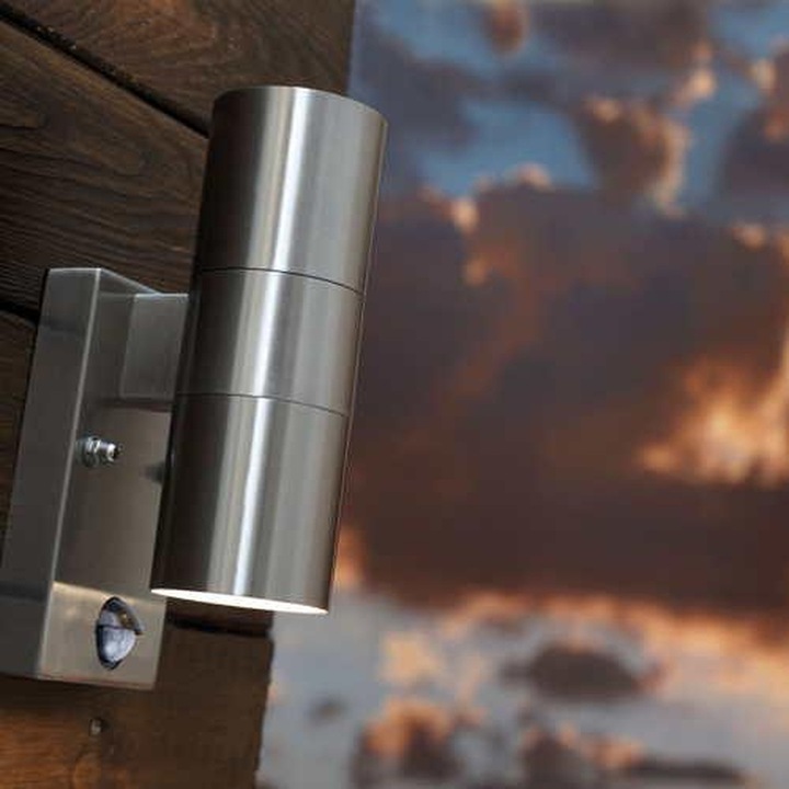 Produktbild Nordlux Tin, D.Wandleuchte m Sensor, Edelstahl (GU10, IP54)