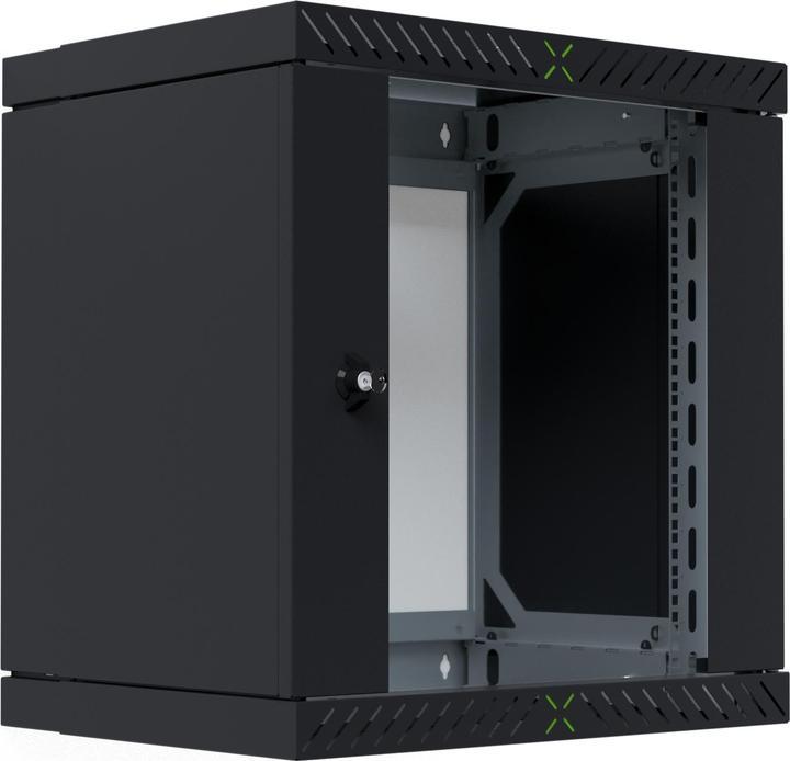 EFB Elektronik EFB 19inch 48.26cm wall-mounted housing X-Rack with glass door 400-600mm 12U black RAL9005 (12 RU, 19 inch rack)