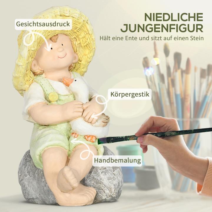 Produktbild Outsunny Gartenstatue mit Strohhut