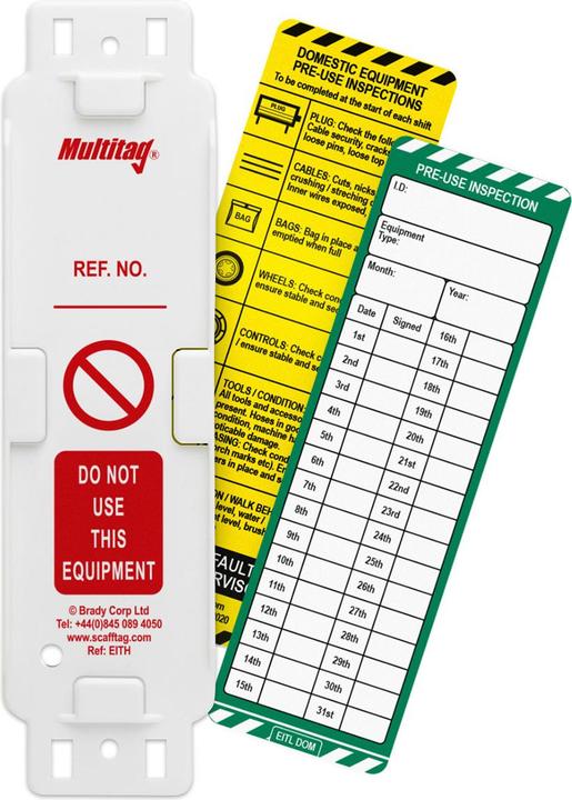 Actual product image ScaffTag Domestic EquipmentTag set