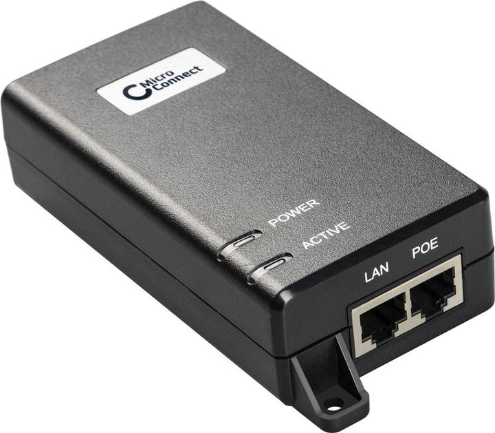 Image du produit MicroConnect POEINJ-30W-UK Adaptateur PoE 10 Gigabit Ethernet,100 Gigabit Ethernet 48 V (802.3af (PoE), 802,3at (PoE+), 30 W)