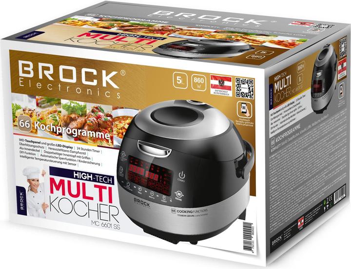 Image du produit Brock Electronics MC 6601 SS BROCK Pot multifonction de haute qualité. 860W, 5L