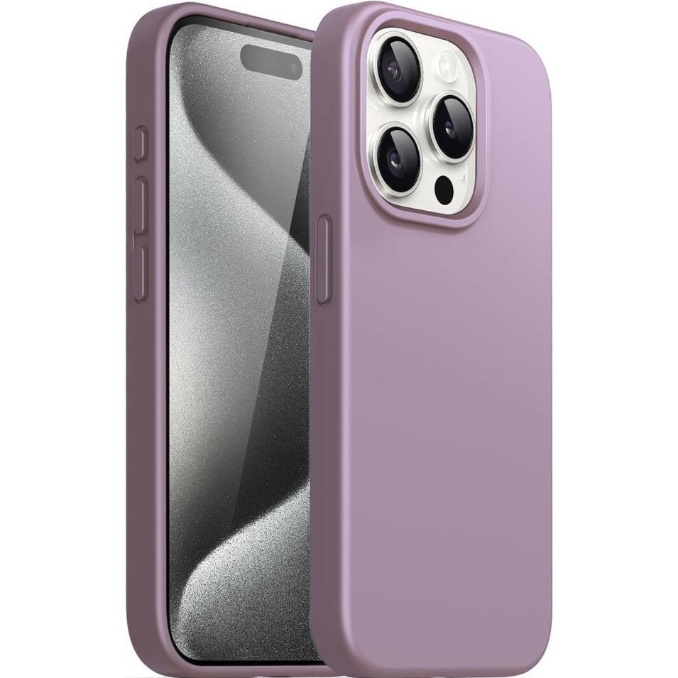 Thumbnail - Screenguard Apple iPhone 15 Pro Liquid Silicone Case Hülle (Apple iPhone 15 Pro), Smartphone Hülle, Violett