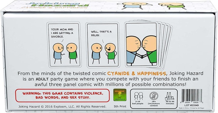 Actual product image Spilbraet Joking Hazard (English, German, French, Spanish)