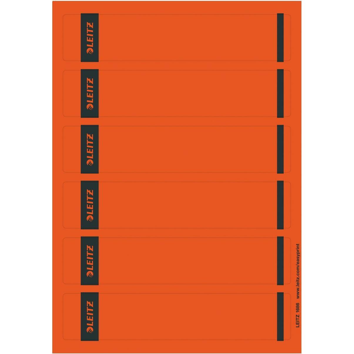 Leitz, Ordner Zubehör, Ordnerrücken-Etikett, 39 x 192 mm, kurz, schmal, rot passend für Standard- und Hartpappe