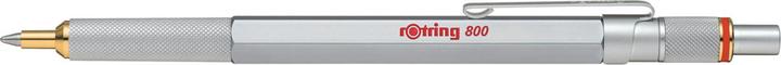 Rotring Kugelschreiber 800 Silber, M-Schwarz Geschenkbox (Silber, Rot, 1 x)