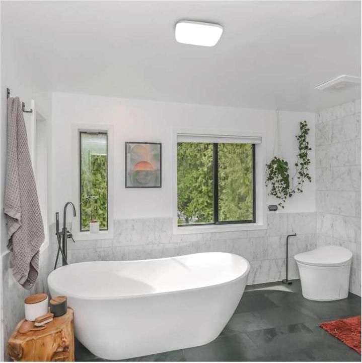 Actual product image Emos LED ceiling light Dori, angular, white 24.5W neutral white, IP54 (2450 lm)