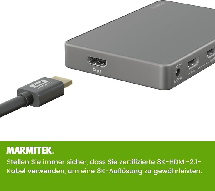 Actual product image Marmitek HDMI Switch 8K 4 in 1 Out