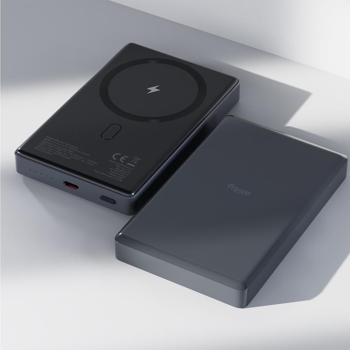 Actual product image Allity wireless power bank APB-300 PD QC 20W 10000 mAh magnetic gray (10000 mAh, 20 W)