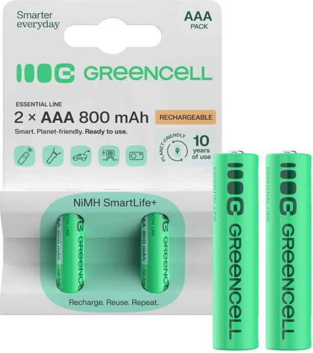 Immagine prodotto GreenCell GR08 Wiederaufladbarer Akku AAA (2 pz., AAA, 800 mAh)