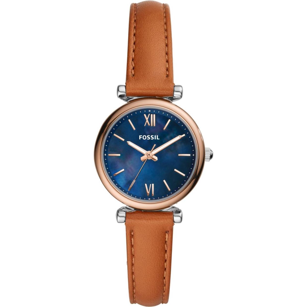 Fossil, Armbanduhr, Carlie Mini, Braun, (Analoguhr, 28 mm)