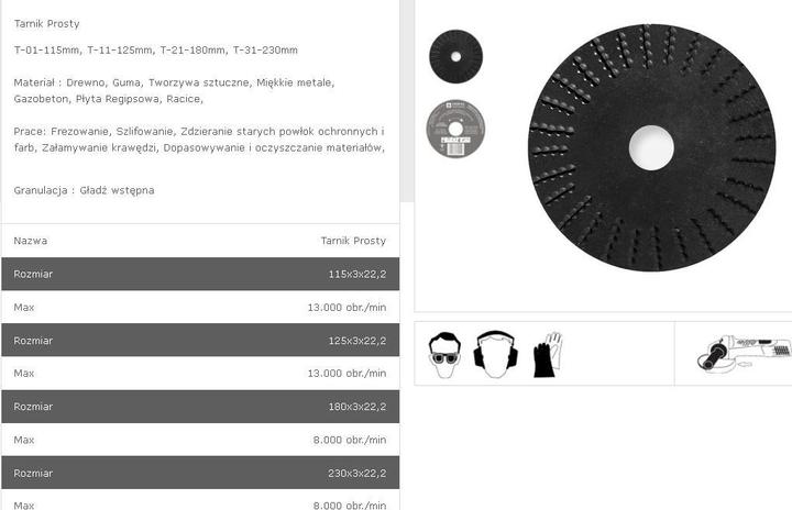 Actual product image Tarpol TARNIK PROSTY FI = 125mm x 3 x 22.2mm, GŁADŹ WSTĘPNA T-11