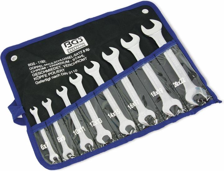 Produktbild BGS Doppel-Maulschlüssel-Satz (12 mm, 14 mm, 16 mm, 10 mm, 18 mm, 8 mm, 20 mm)