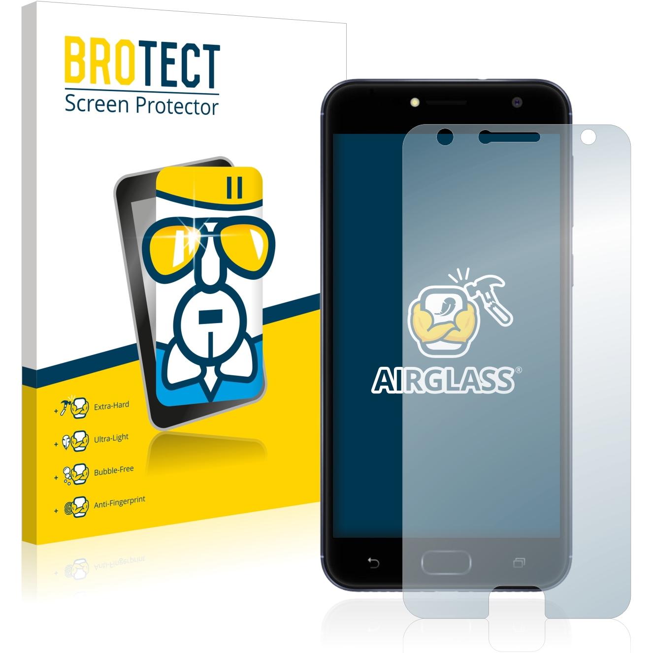BROTECT AirGlass Panzerglasfolie (1 Stück, Asus Zenfone 4 Selfie), Smartphone Schutzfolie, Transparent