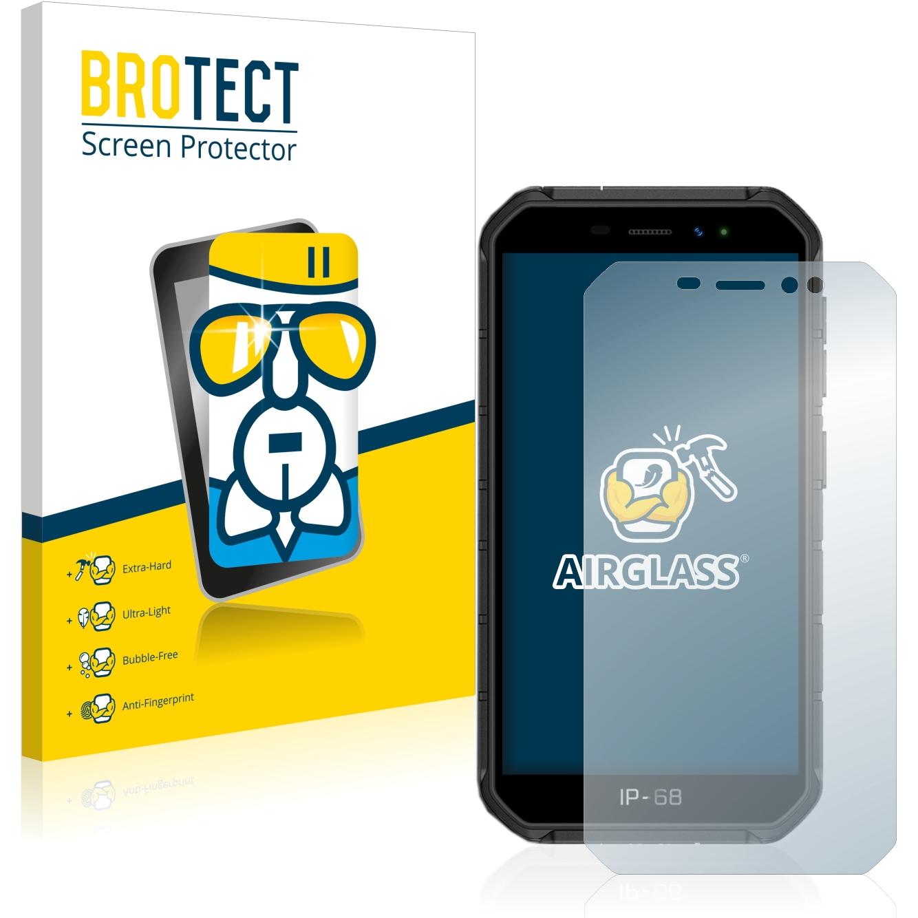 BROTECT AirGlass Panzerglasfolie (1 Stück, Ulefone Armor X7), Smartphone Schutzfolie, Transparent