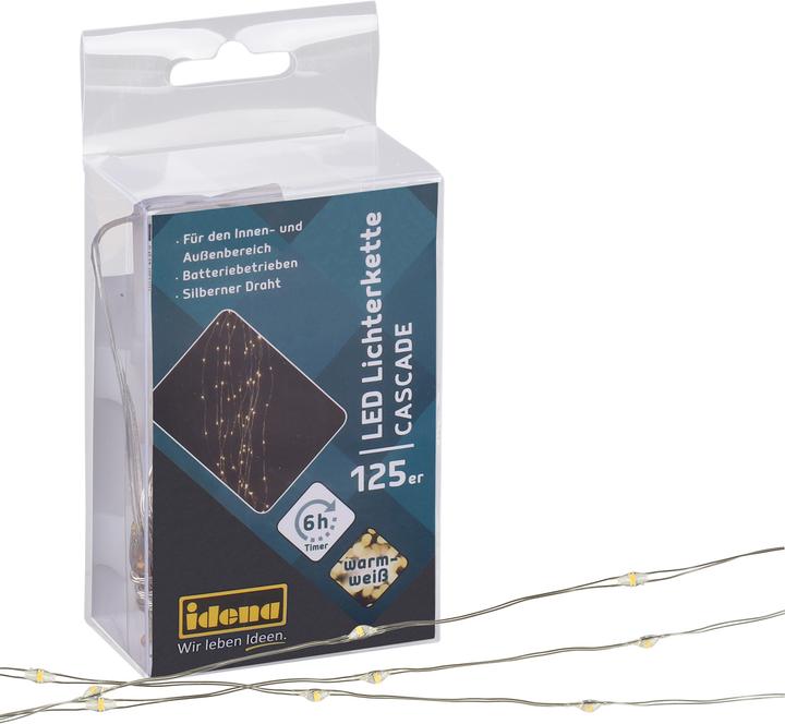 Idena LED Lichterkette 125er, Cascade, 6h Timer (1.70 m)