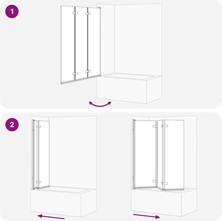 Produktbild vidaXL Duschabtrennung (130 cm, 138 cm)